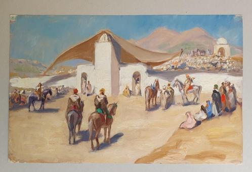 Œuvre orientaliste de Charles Ernest Smets à Fès, Maroc, Antiquités & Art, Art | Peinture | Classique, Enlèvement ou Envoi