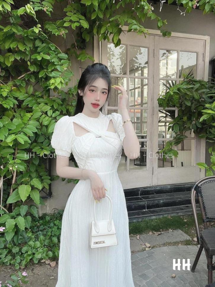 Midi jurk wit coquette cottagecore met speciale hals XS, Kleding | Dames, Jurken, Nieuw, Maat 34 (XS) of kleiner, Wit, Knielengte