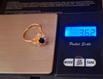 Ring met 18 karaat goud en 750 saffierdiamanten, Handtassen en Accessoires, Ringen, Ophalen, Nieuw, Goud, Goud