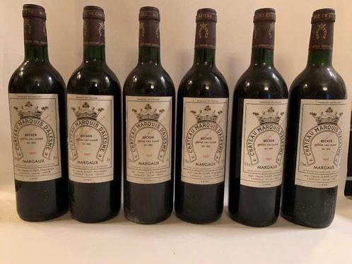 Chateau Marquis d’Alesme Becker 1997 Margaux lot van 6, Verzamelen, Wijnen, Nieuw, Rode wijn, Frankrijk, Vol, Ophalen of Verzenden