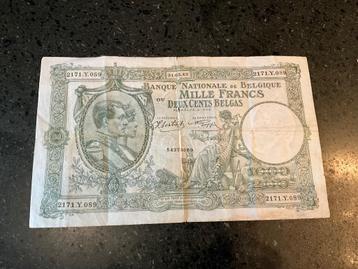 Billet de 200 Belga 1000 Francs 1939-1944