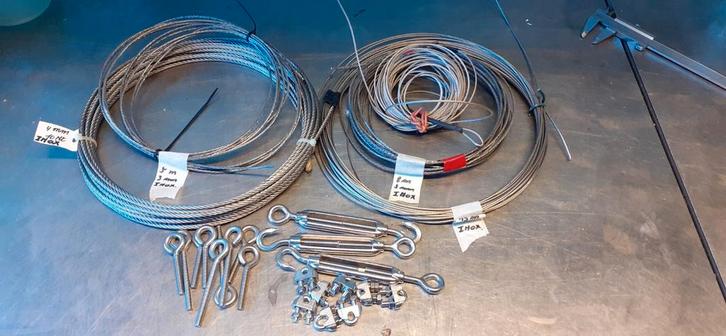 Staal en inox kabel, Bricolage & Construction, Quincaillerie & Fixations, Comme neuf, Inox, Enlèvement