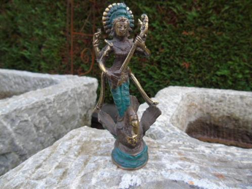 standbeeld van een bronzen boeddha op een Thaise gans, Huis en Inrichting, Woonaccessoires | Boeddhabeelden, Nieuw, Ophalen of Verzenden