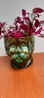 Keramiek bloempot hoofd ; vintage, Antiek en Kunst, Ophalen