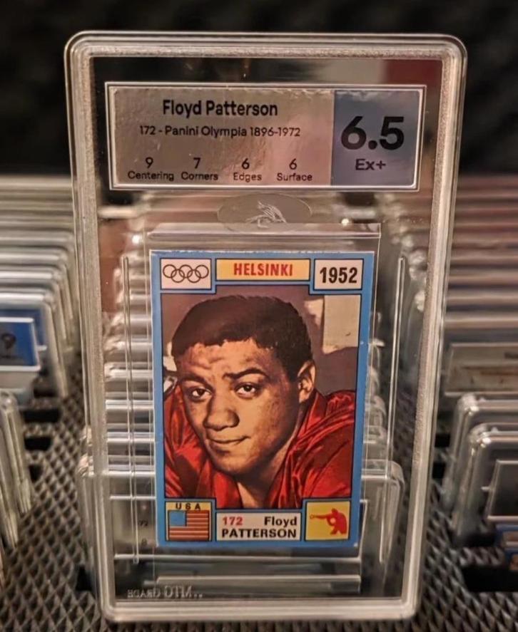 Panini+Olympia Panini 1972+Floyd Patterson+Boksen, Hobby en Vrije tijd, Stickers en Plaatjes, Zo goed als nieuw, Sticker, Ophalen of Verzenden