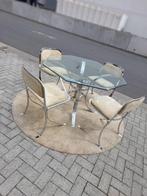 Vintage Italiaanse set met tafel en 4stoelen uit de jaren 70, Huis en Inrichting, Ophalen