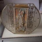 Art deco glas met versiering, Zo goed als nieuw, Wit, Glas, Minder dan 50 cm