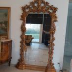 Prachtige grote vergulde spiegel met chinoiserie-snijwerk, Antiek en Kunst, Ophalen, Overige vormen, 100 tot 150 cm, 200 cm of meer