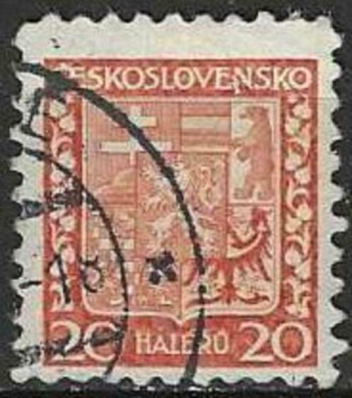 Tsjechoslowakije 1929/1931 - Yvert 254 - Wapenschild (ST), Postzegels en Munten, Postzegels | Europa | Overig, Gestempeld, Overige landen