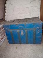 Houten koffer met een volledig omhulsel in ijzer, Huis en Inrichting, Gebruikt, Ophalen of Verzenden, 50 tot 75 cm, 50 tot 75 cm