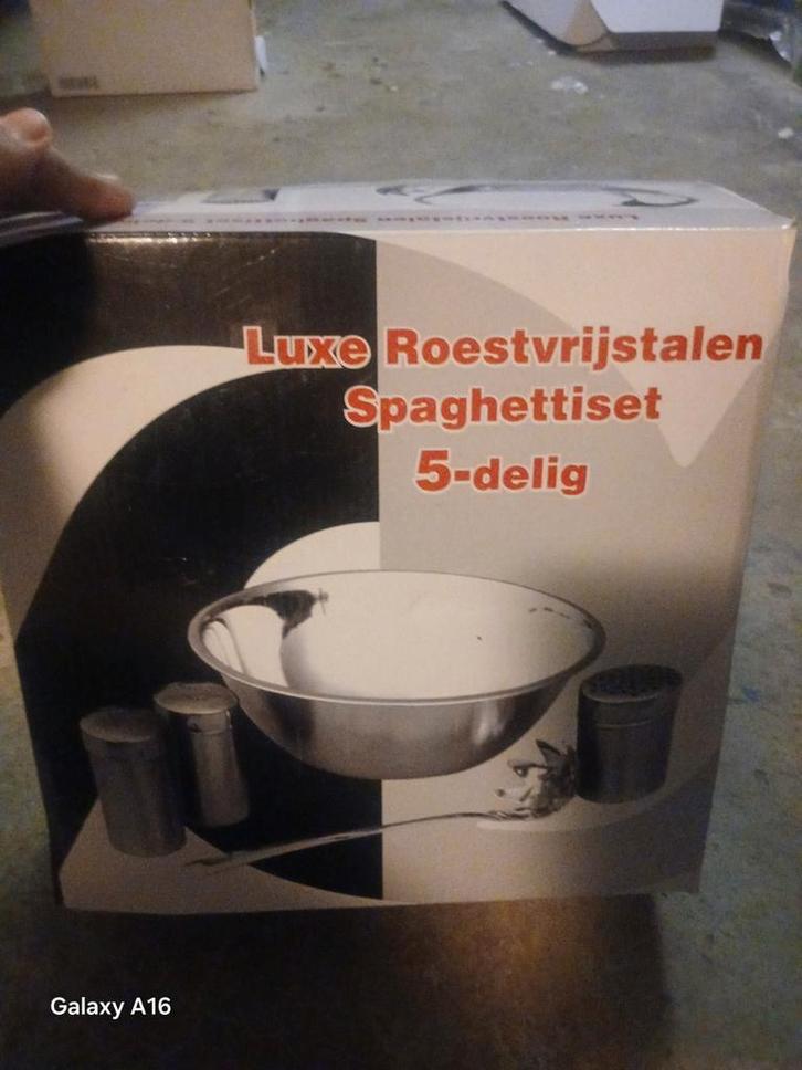Titel: Luxe Roestvrijstalen Spaghettiset - 5-delig - NIEUW, Antiek en Kunst, Antiek | Keukengerei, Ophalen