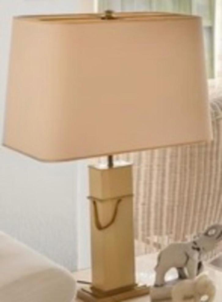 Vintage messing tafellamp Deknudt België 1970, Huis en Inrichting, Lampen | Tafellampen, Gebruikt, Metaal, Overige materialen