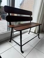 Vol eiken bankje met smeedijzer prachtig!, Ophalen