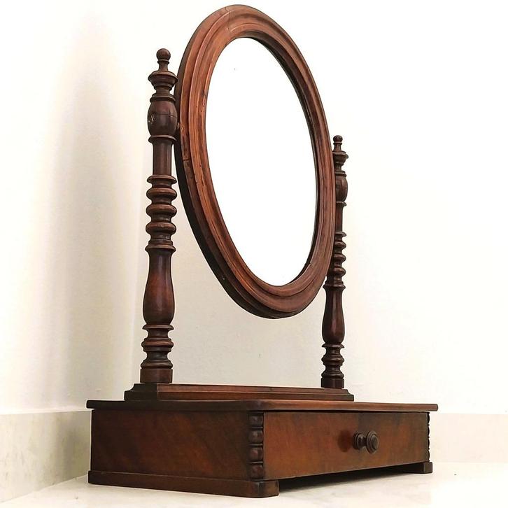 Offer limited - Specchio antico in noce - Stile Vittoriano, Antiek en Kunst, Antiek | Meubels | Tafels, Verzenden