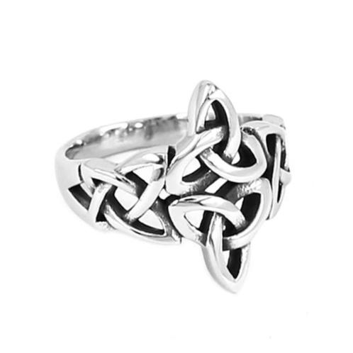 Celtic knot edelstalen bikerring, Handtassen en Accessoires, Ringen, Nieuw, Dame of Heer, 20 of groter, Zilver, IJzer of Staal