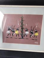 Vintage Centraal-Afrikaans schilderij...0478028005, Ophalen of Verzenden
