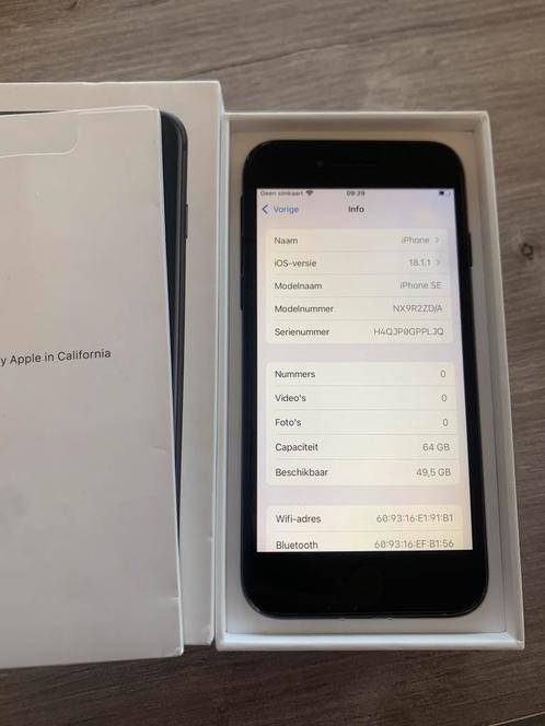 Apple iPhone SE (2e generatie), Telecommunicatie, Mobiele telefoons | Apple iPhone, Gebruikt, 64 GB, Zonder abonnement, Zonder simlock