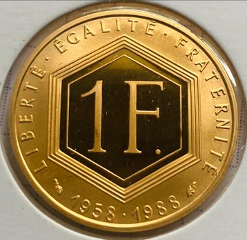 Gouden munt 1 fr 1988 Frankrijk