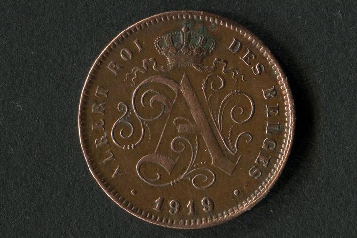 2 cent - Albert I in het Frans 1919, Postzegels en Munten, Munten | België, Losse munt, Metaal, Ophalen of Verzenden