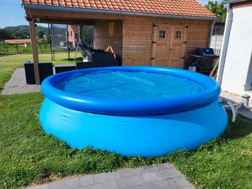 Zwembad Intex 4m, met filter, solarzeil +alle benodigdheden