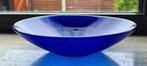 schoteltje blauw glas - 9,5 cm breed - buitenkant geribbeld, Huis en Inrichting, Woonaccessoires | Overige, Ophalen