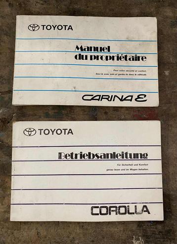 2 manuel Toyota ancêtre Carina E et Corolla (((A DONNER))) beschikbaar voor biedingen
