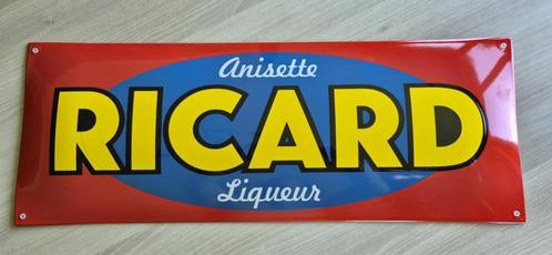 Plaque émaillée Ricard 80 cm x 30 cm bombée, Verzamelen, Merken en Reclamevoorwerpen, Ophalen of Verzenden