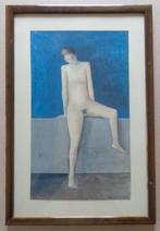 PAUWELS / NAAKTE JONGEMAN / ORIGINEEL / 41x28cm / KADER SIG, Enlèvement ou Envoi