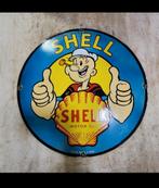 popeye shell emaille reclamebord, Ophalen of Verzenden, Zo goed als nieuw, Reclamebord