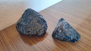 Pierre naturelle en obsidienne noire brute dans du quartz br, Enlèvement ou Envoi