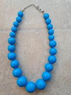 Turquoise blauwe retro stijl halsketting, Handtassen en Accessoires, Ophalen, Gebruikt, Blauw, Overige materialen