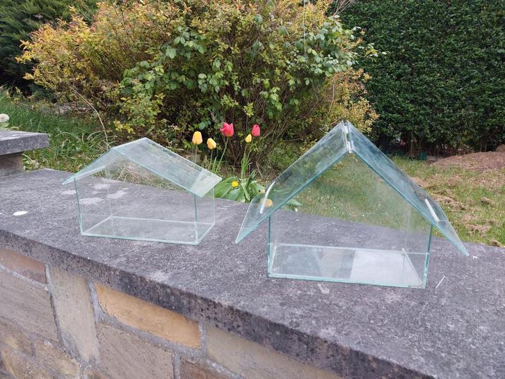 2 kleine decoratieve glazen serres, Tuin en Terras, Kassen, Zo goed als nieuw, Kweekkas, Overige materialen, Glas, Ophalen