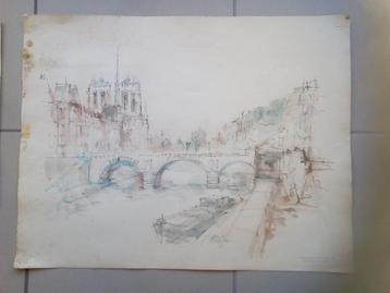 Parijs 2 aquarellen  beschikbaar voor biedingen
