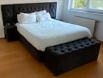 Boxspring, 160 cm, Boxspring, Deux personnes, Noir