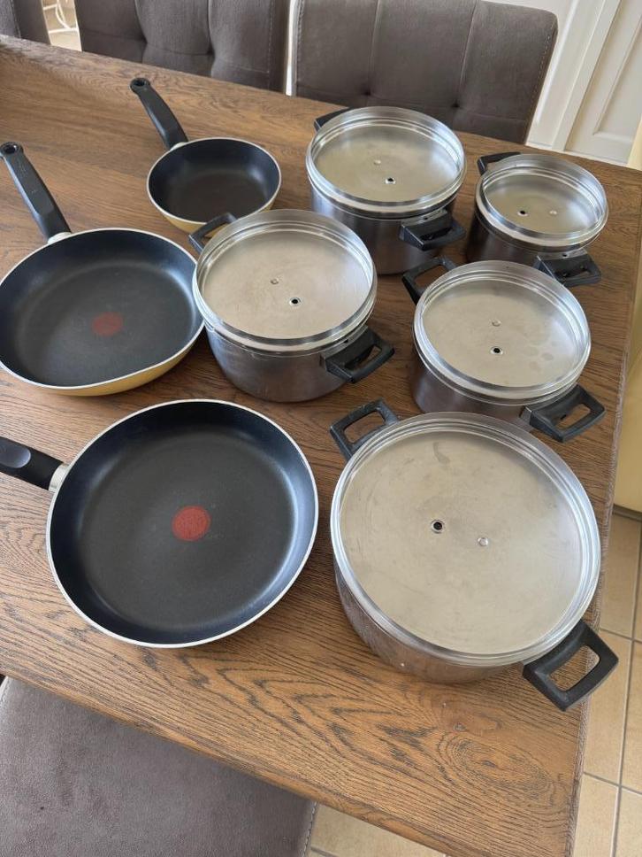 kookpotten, Huis en Inrichting, Keuken | Potten en Pannen, Gebruikt, Pannenset, Inox, Ophalen