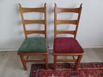 2 chaises robustes en bois massif avec coussins assortis, Maison & Meubles, Chaises, Brun, Bois, Enlèvement, Utilisé