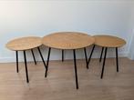 3 bijzettafels, 1x 55cm en 2x 40cm diameter, Maison & Meubles, Tables | Tables d'appoint, Comme neuf, Moins de 45 cm, Rond, Bois