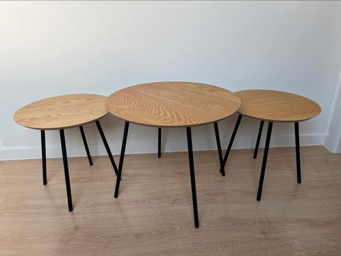 3 bijzettafels, 1x 55cm en 2x 40cm diameter, Maison & Meubles, Tables | Tables d'appoint, Comme neuf, Rond, Moins de 45 cm, Moins de 55 cm