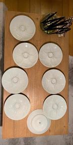 8 Assiettes à Huitres, Ophalen of Verzenden, Zo goed als nieuw, Bord(en), Effen