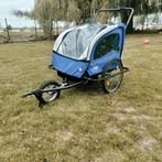 Fietskar en wandelkar in één voor 2 kinderen, Ophalen, Opvouwbaar, 20 tot 40 kg, Zo goed als nieuw