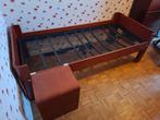 Auping bedframe en elektrische boxspring, Huis en Inrichting, Slaapkamer | Bedden, Ophalen, 90 cm, Bruin, Zo goed als nieuw