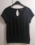 Zwarte effen T-shirt en hals met fijne strass, M, Kleding | Dames, T-shirts, Ophalen of Verzenden, Zo goed als nieuw