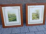 2 prachtige kaders met aquarel,getekend en genummerd, Ophalen of Verzenden