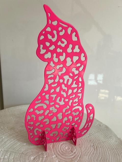 Porte-bijoux design chat rose fluo en métal :, Handtassen en Accessoires, Overige Accessoires, Zo goed als nieuw, Ophalen