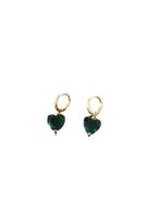 Boucles d'oreilles plaqué or 18 carats coeur vert, Bijoux, Sacs & Beauté, Boucles d'oreilles, Vert, Puces ou Clous, Envoi, Neuf