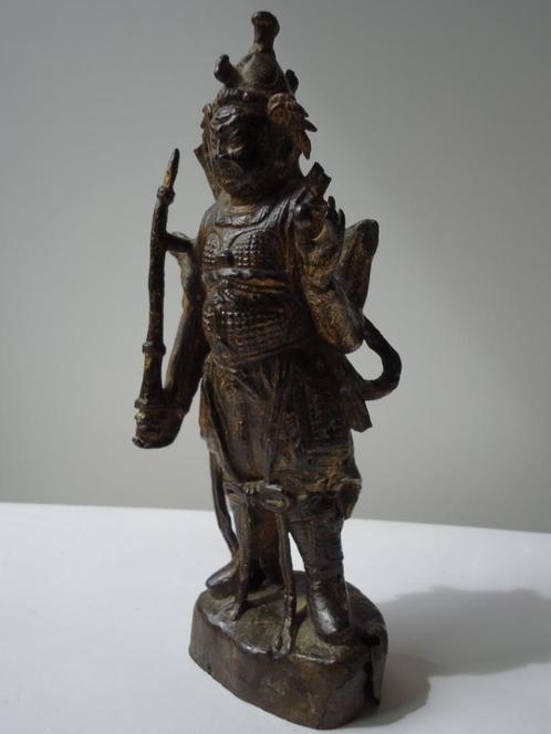 17thC Chinese MING gilded bronze WEITUO guardian Dhanada, Antiek en Kunst, Kunst | Niet-Westerse kunst, Ophalen of Verzenden