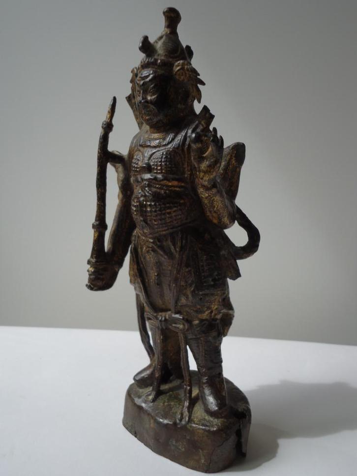 17thC Chinese MING gilded bronze WEITUO guardian Dhanada, Antiek en Kunst, Kunst | Niet-Westerse kunst, Ophalen of Verzenden