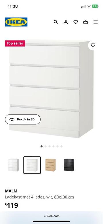 NOUVEAU DANS LA BOÎTE | Commode Ikea Malm avec 4 tiroirs 