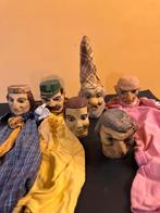 6 Antieke houten handpoppenkastpoppen jaren 30, Antiek en Kunst, Ophalen of Verzenden