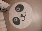 Kinderkamer vloerkleed tapijt Panda crème/zwart 120 cm rond, Ophalen, Zo goed als nieuw, Overige typen
